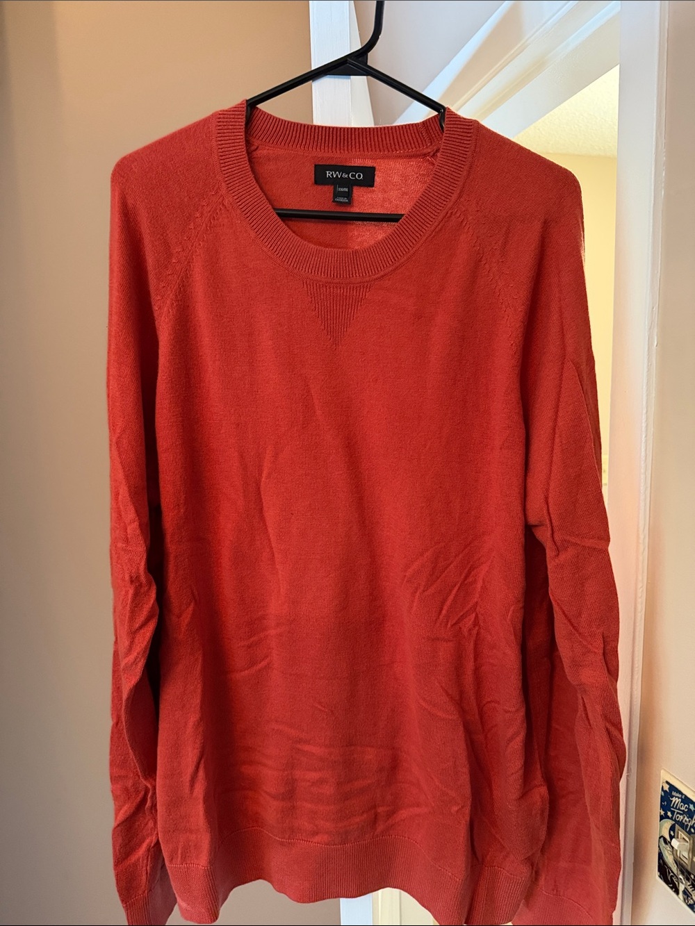 RW&CO. XXL Men's Brick Red Crewneck Sweater